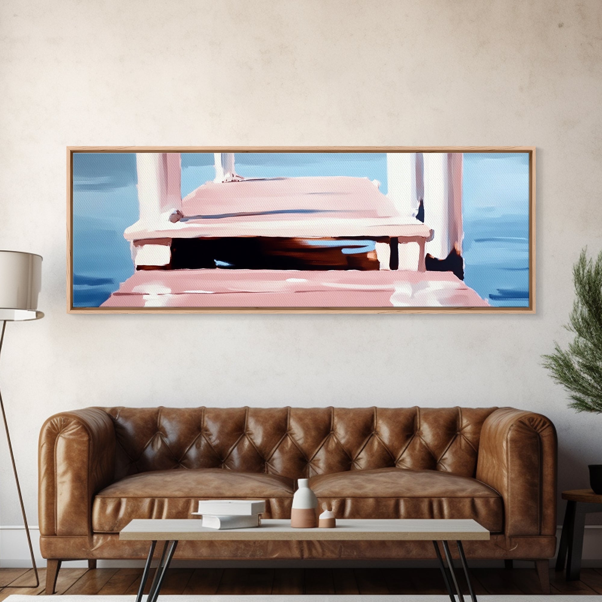 Dock on Water, Serene Reflection, Minimalist Art, Nautical Decor, Canvas Print, Coastal Home Art, Relaxing Wall Art, Lake House Decor - Che Cose Belle