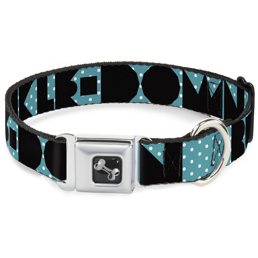 Dog Bone Seatbelt Buckle Collar - BUCKLE - DOWN Shapes Dot Turquoise/White/Black - Che Cose Belle