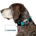 Dog Bone Seatbelt Buckle Collar - BUCKLE - DOWN Shapes Dot Turquoise/White/Black - Che Cose Belle