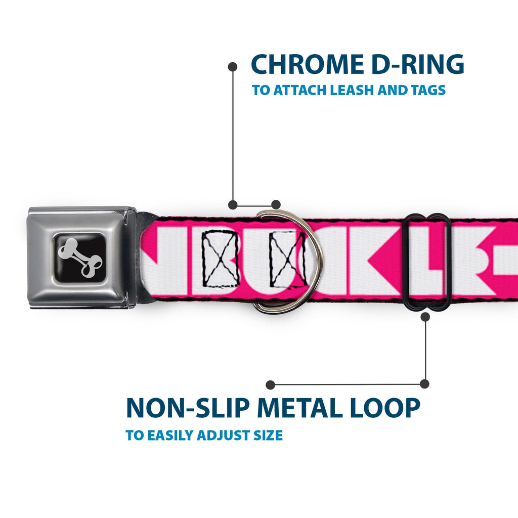 Dog Bone Seatbelt Buckle Collar - BUCKLE - DOWN Shapes Hot Pink/White - Che Cose Belle