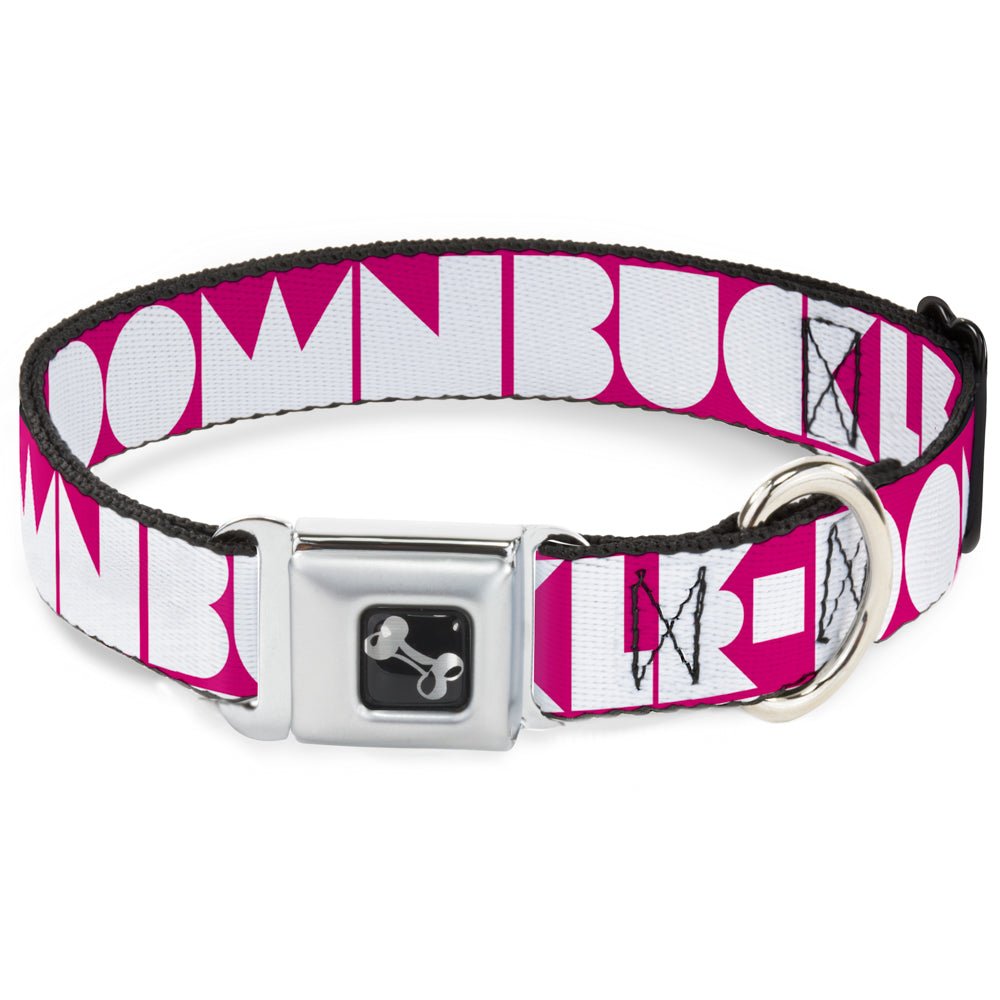 Dog Bone Seatbelt Buckle Collar - BUCKLE - DOWN Shapes Hot Pink/White - Che Cose Belle