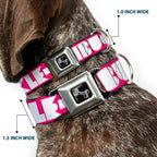 Dog Bone Seatbelt Buckle Collar - BUCKLE - DOWN Shapes Hot Pink/White - Che Cose Belle