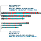Dog Bone Seatbelt Buckle Collar - BUCKLE - DOWN Shapes Red/Dot Turquoise/White - Che Cose Belle