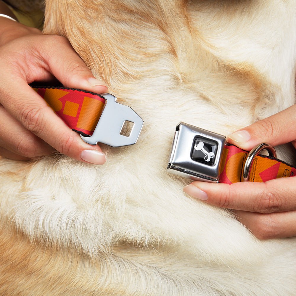Dog Bone Seatbelt Buckle Collar - BUCKLE - DOWN Shapes Red/Orange - Che Cose Belle