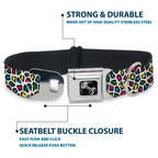 Dog Bone Seatbelt Buckle Collar - Leopard White/Multi Color - Che Cose Belle