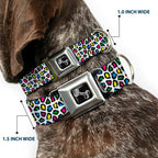 Dog Bone Seatbelt Buckle Collar - Leopard White/Multi Color - Che Cose Belle