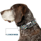 Dog Bone Seatbelt Buckle Collar - Leopard White/Multi Color - Che Cose Belle