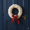 Dog Bones Red Bow Handmade Hand Felted Wool Wreath - 14" Arcadia Home - Che Cose Belle