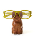 Dog Eyeglass Holder Stand - Hand Carved Wood - Che Cose Belle