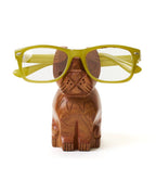 Dog Eyeglass Holder Stand - Hand Carved Wood - Che Cose Belle