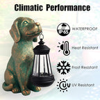Dog Garden Statues with Solar Lantern Outdoor Decor - Dog Solar Figurines Lights Decorations for Patio Yard Lawn Ornaments - Gifts for Birthday Easter Housewarming - Che Cose Belle