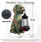 Dog Garden Statues with Solar Lantern Outdoor Decor - Dog Solar Figurines Lights Decorations for Patio Yard Lawn Ornaments - Gifts for Birthday Easter Housewarming - Che Cose Belle