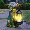 Dog Garden Statues with Solar Lantern Outdoor Decor - Dog Solar Figurines Lights Decorations for Patio Yard Lawn Ornaments - Gifts for Birthday Easter Housewarming - Che Cose Belle