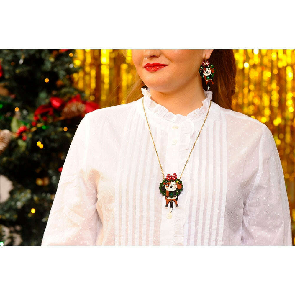Dog in A Christmas Wreath Necklace by Laliblue - Che Cose Belle