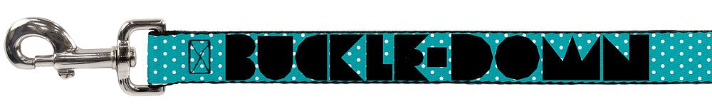 Dog Leash - BUCKLE - DOWN Shapes Dot Turquoise/White/Black - Che Cose Belle