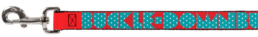 Dog Leash - BUCKLE - DOWN Shapes Red/Dot Turquoise/White - Che Cose Belle