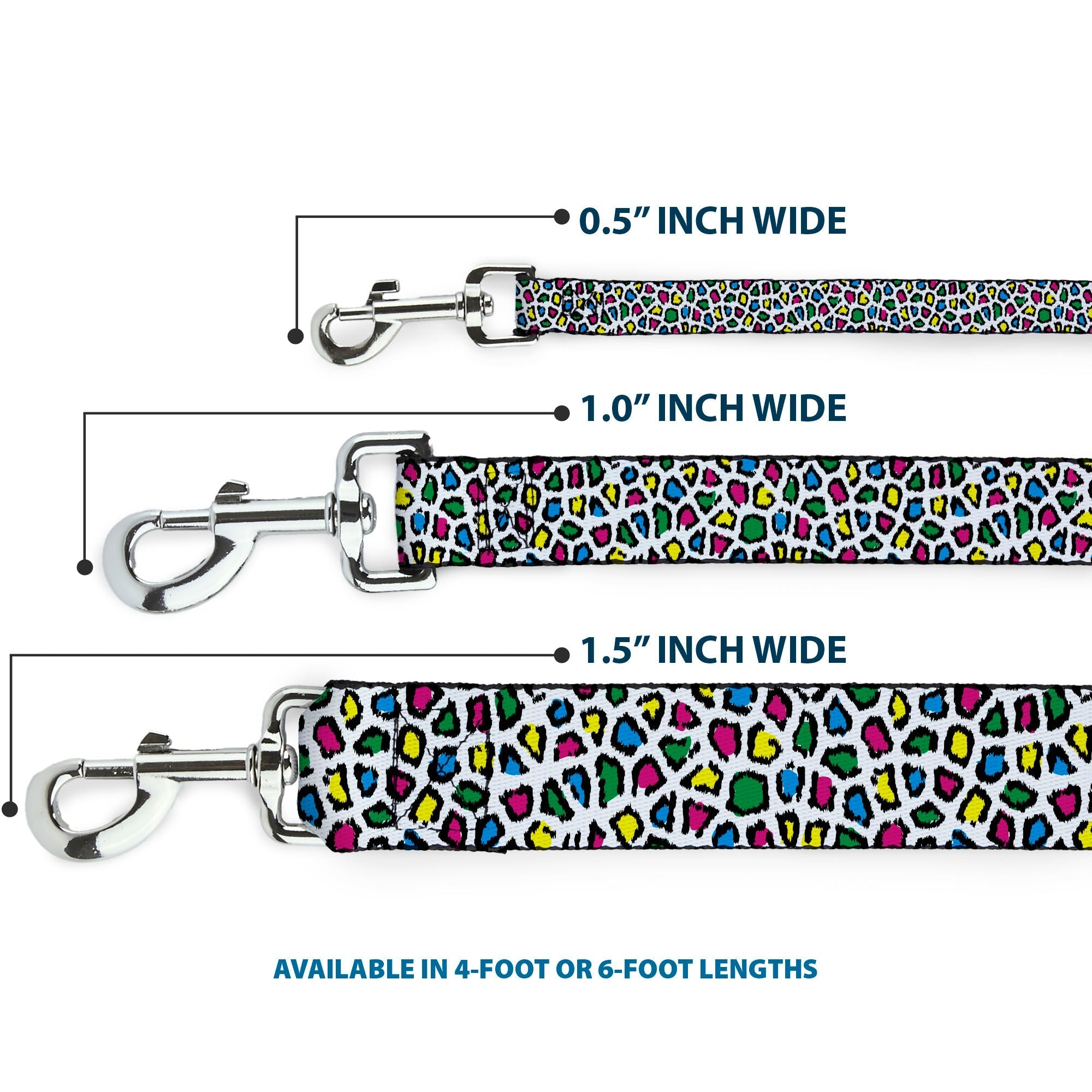 Dog Leash - Leopard White/Multi Color - Che Cose Belle