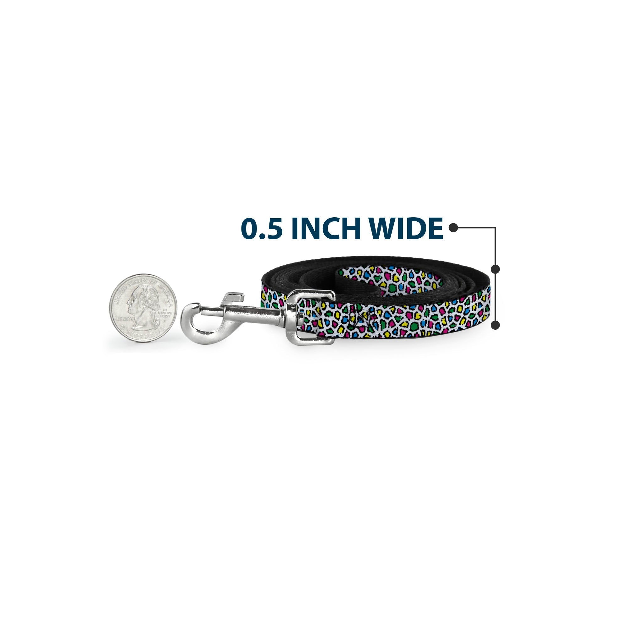 Dog Leash - Leopard White/Multi Color - Che Cose Belle