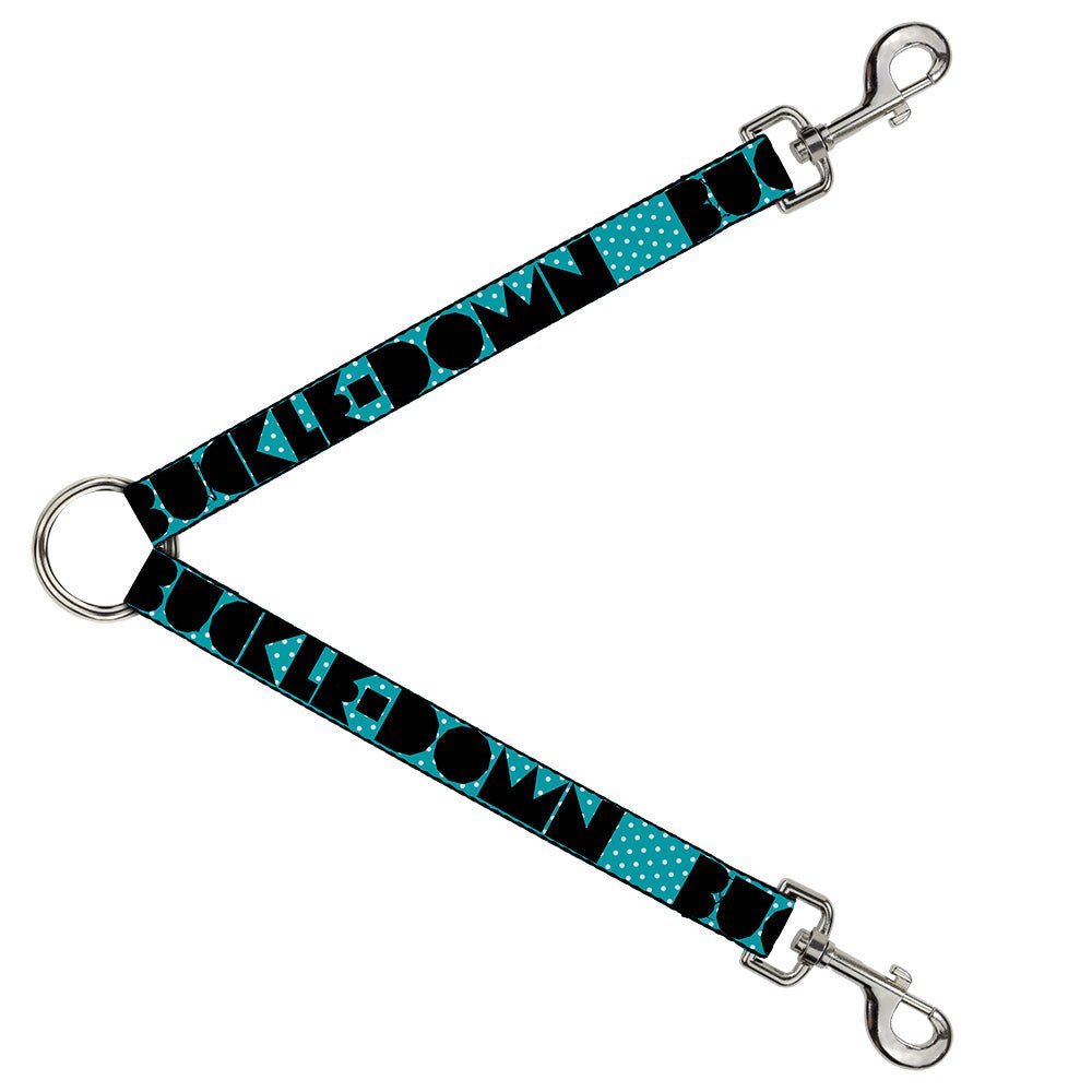 Dog Leash Splitter - BUCKLE - DOWN Shapes Dot Turquoise/White/Black - Che Cose Belle