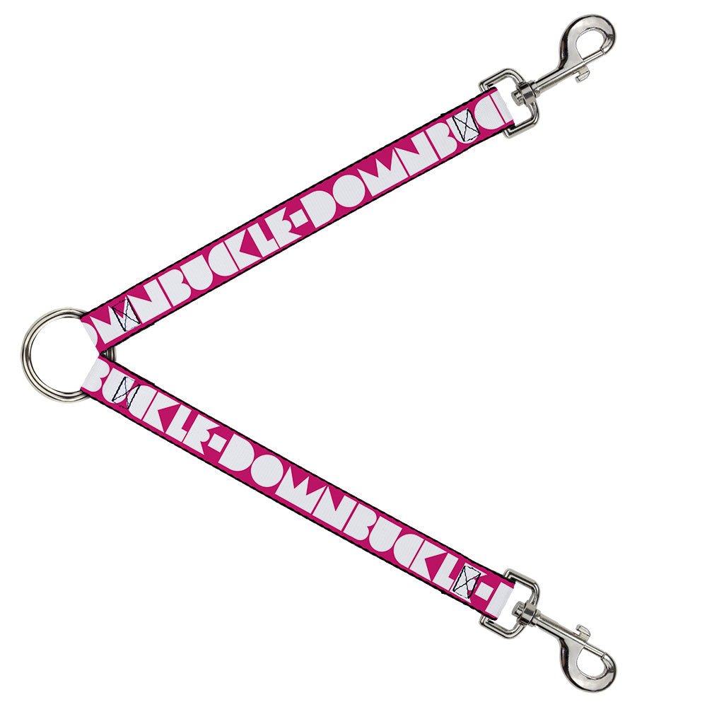 Dog Leash Splitter - BUCKLE - DOWN Shapes Hot Pink/White - Che Cose Belle