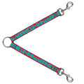 Dog Leash Splitter - BUCKLE - DOWN Shapes Red/Dot Turquoise/White - Che Cose Belle
