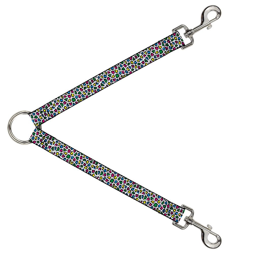 Dog Leash Splitter - Leopard White/Multi Color - Che Cose Belle