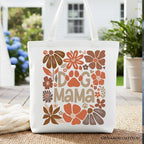 Dog Mama Boho Floral Canvas Tote Bag, Gift Shopper for Proud and Stylish Pet Lovers - Che Cose Belle