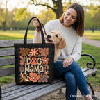 Dog Mama Boho Floral Canvas Tote Bag, Gift Shopper for Proud and Stylish Pet Lovers - Che Cose Belle