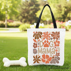 Dog Mama Boho Floral Canvas Tote Bag, Gift Shopper for Proud and Stylish Pet Lovers - Che Cose Belle