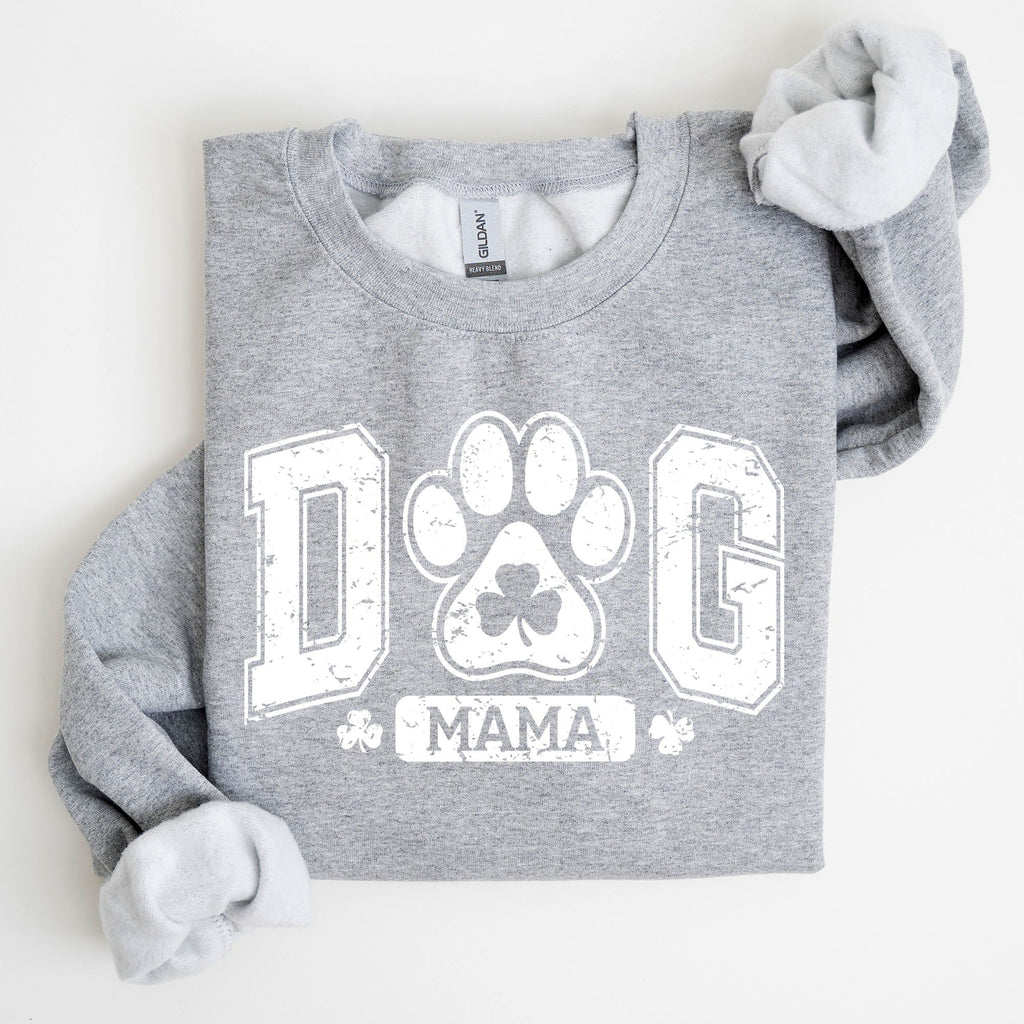 Dog Mama, Coquette, Bow, Shamrock, Clover, Irish, Lucky, Lucky Charm, St Patrick's Day Sweatshirt - Che Cose Belle