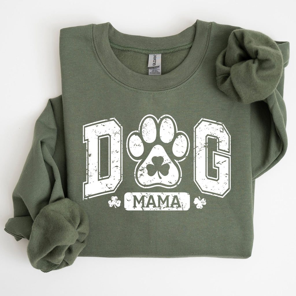 Dog Mama, Coquette, Bow, Shamrock, Clover, Irish, Lucky, Lucky Charm, St Patrick's Day Sweatshirt - Che Cose Belle