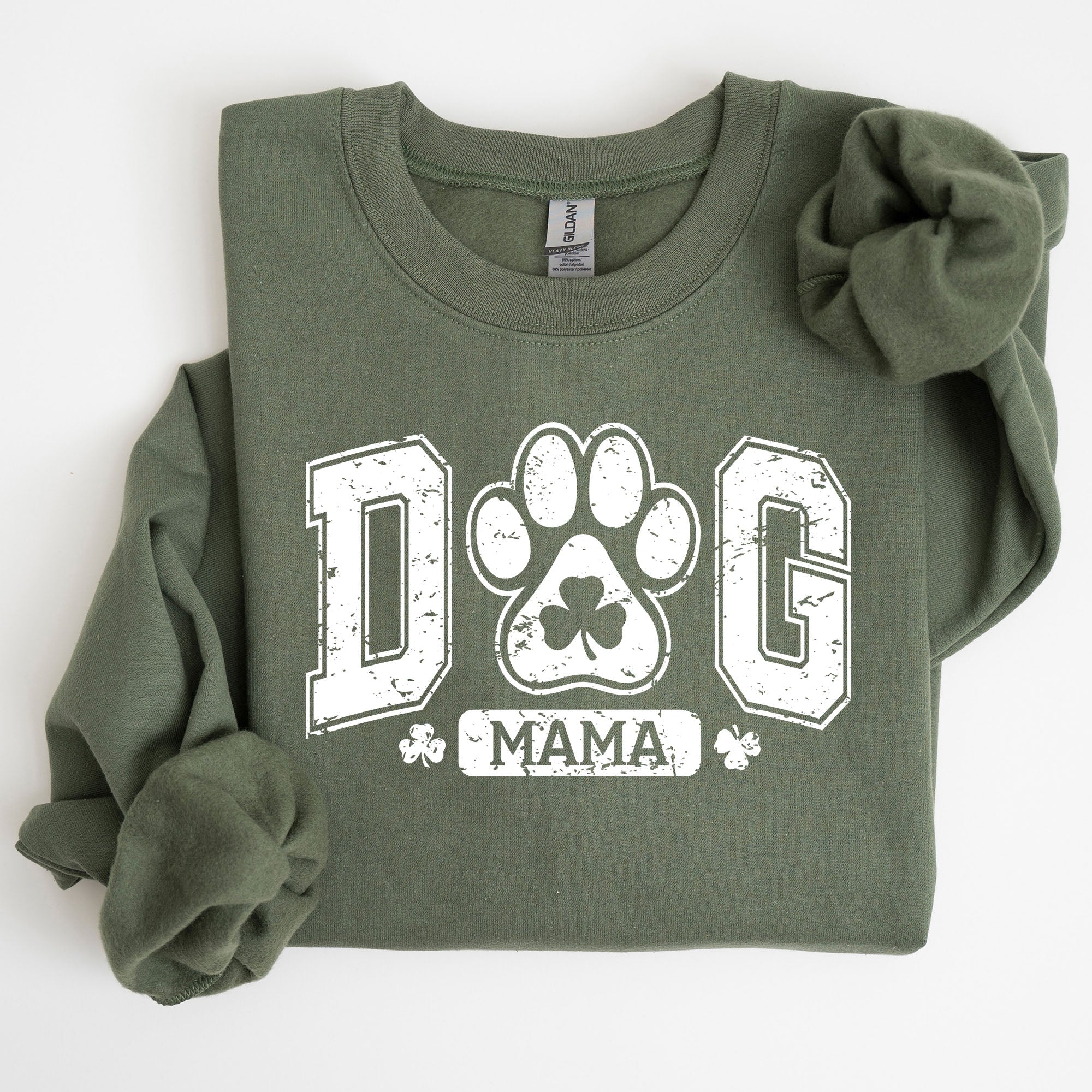 Dog Mama, Coquette, Bow, Shamrock, Clover, Irish, Lucky, Lucky Charm, St Patrick's Day Sweatshirt - Che Cose Belle