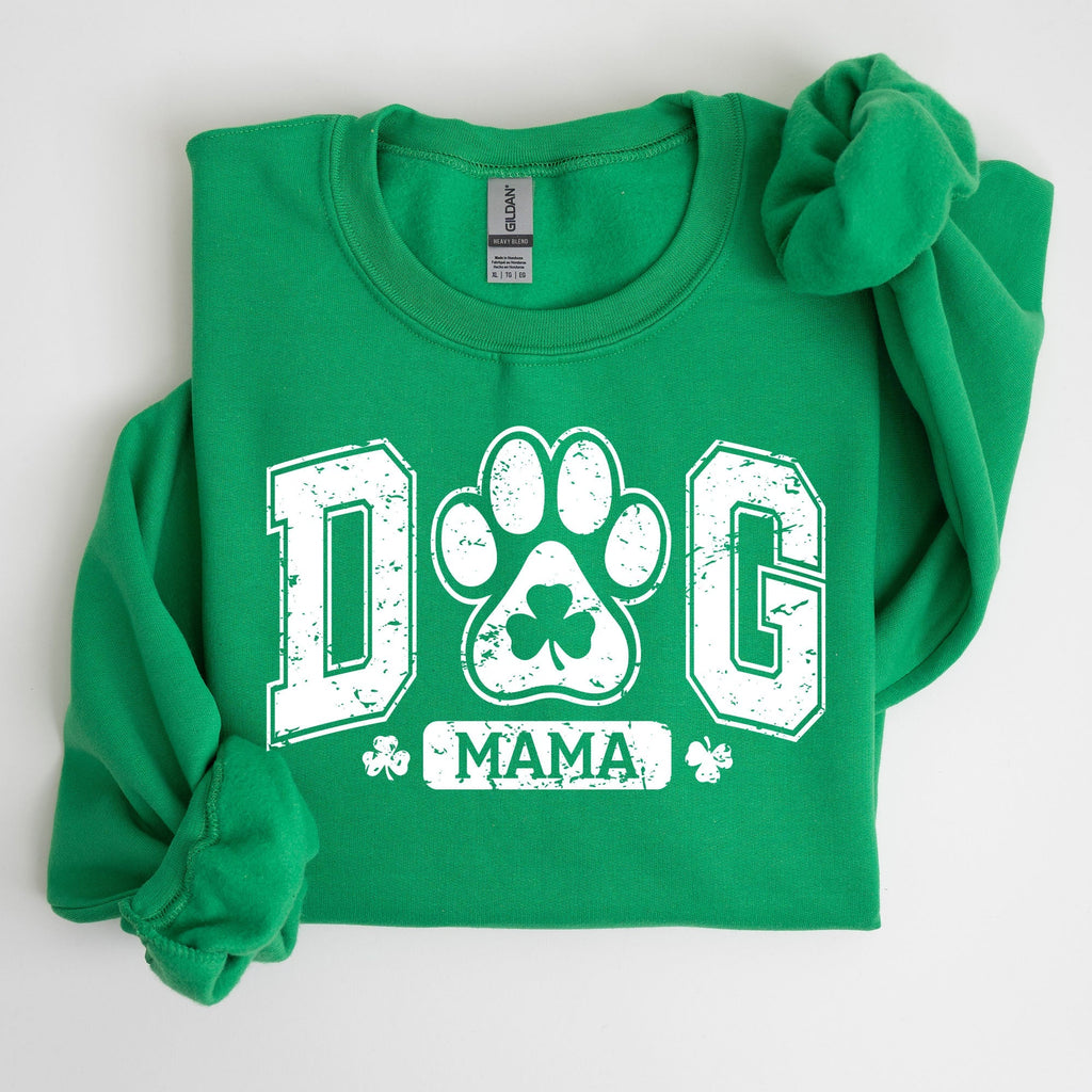 Dog Mama, Coquette, Bow, Shamrock, Clover, Irish, Lucky, Lucky Charm, St Patrick's Day Sweatshirt - Che Cose Belle