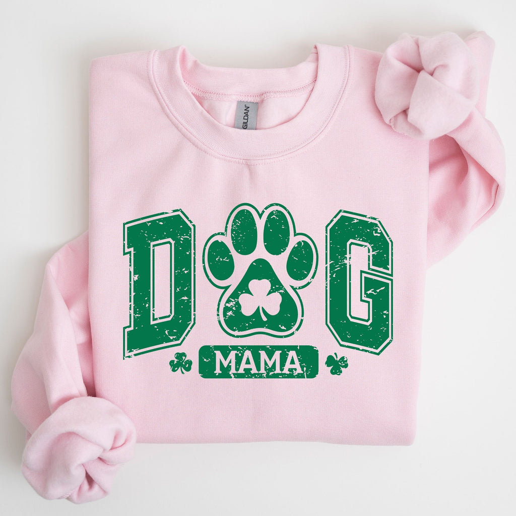 Dog Mama, Coquette, Bow, Shamrock, Clover, Irish, Lucky, Lucky Charm, St Patrick's Day Sweatshirt - Che Cose Belle