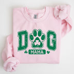 Dog Mama, Coquette, Bow, Shamrock, Clover, Irish, Lucky, Lucky Charm, St Patrick's Day Sweatshirt - Che Cose Belle