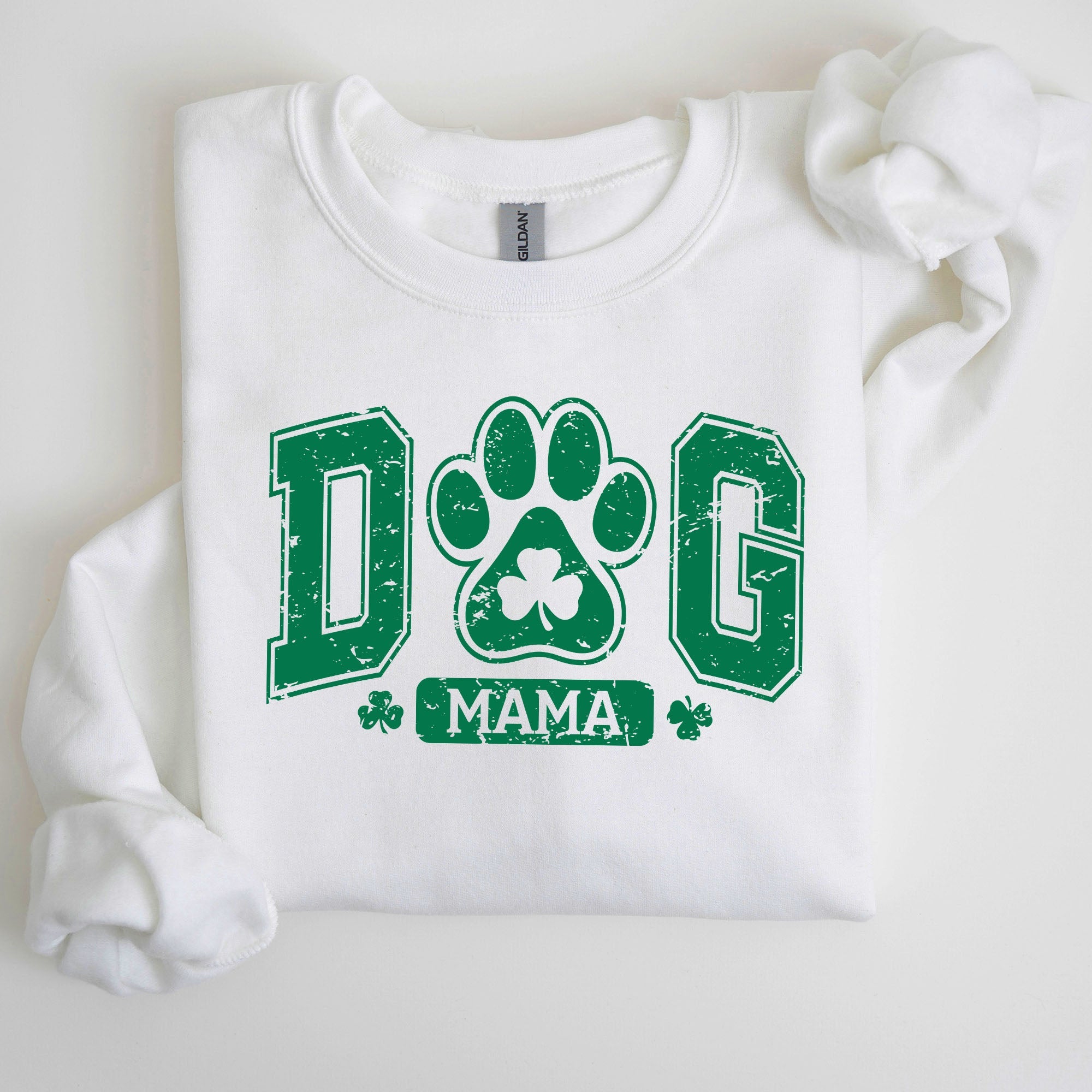 Dog Mama, Coquette, Bow, Shamrock, Clover, Irish, Lucky, Lucky Charm, St Patrick's Day Sweatshirt - Che Cose Belle