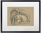 Dog with Hat Sketch Print in Black Frame - Che Cose Belle