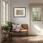 Dog with Hat Sketch Print in Black Frame - Che Cose Belle
