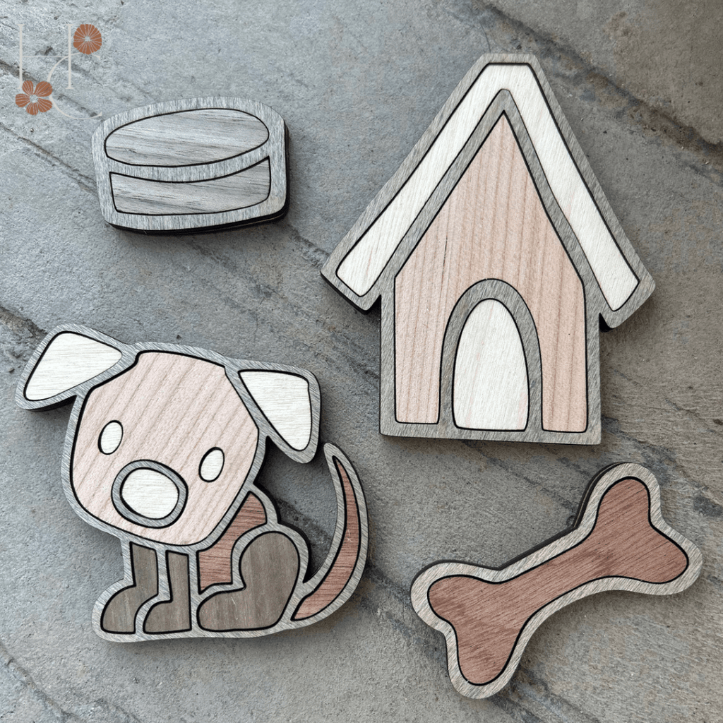 Dog Wood Magnet Set - Che Cose Belle