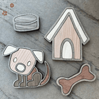 Dog Wood Magnet Set - Che Cose Belle