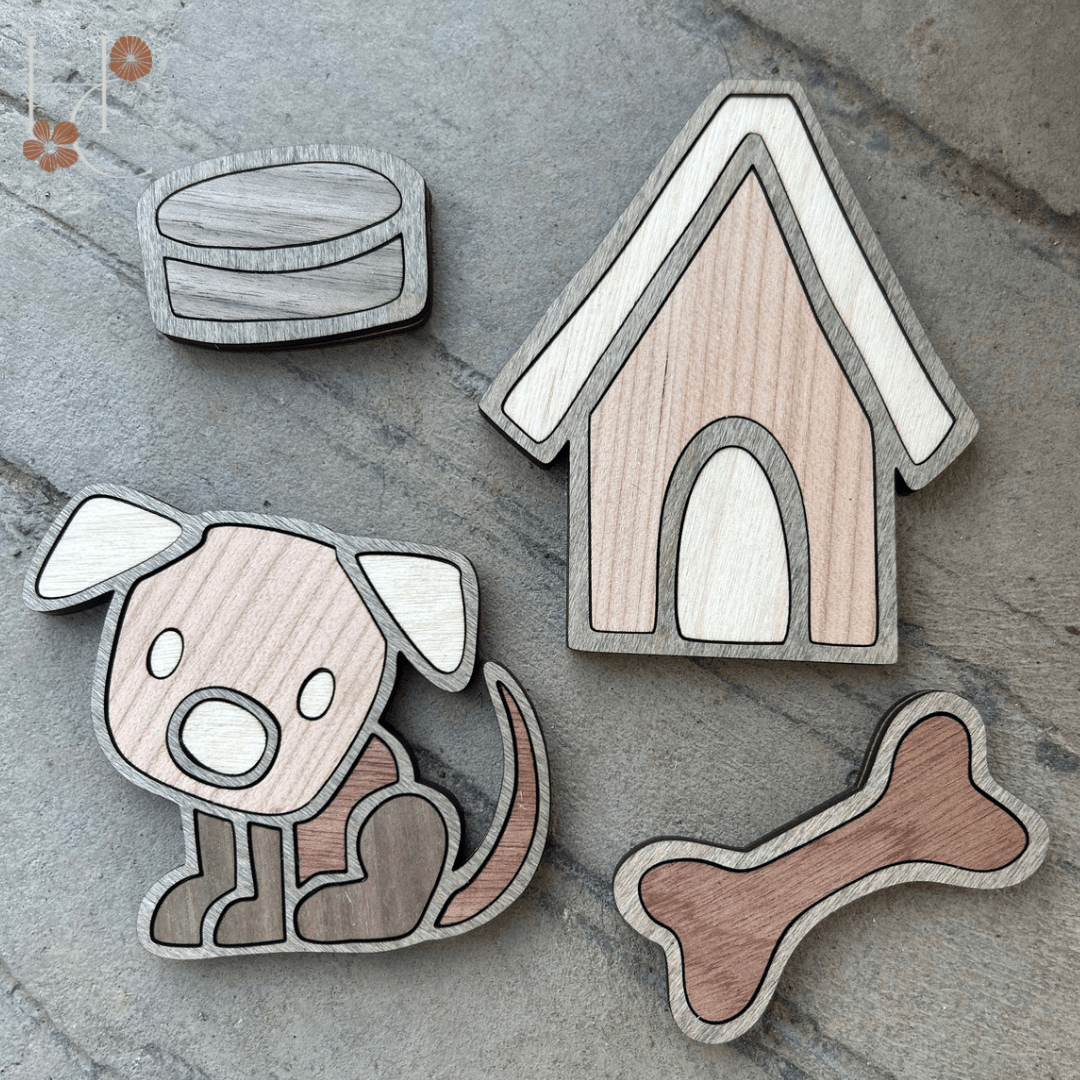 Dog Wood Magnet Set - Che Cose Belle