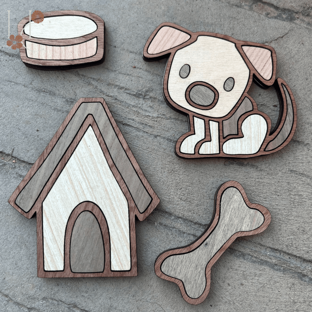 Dog Wood Magnet Set - Che Cose Belle