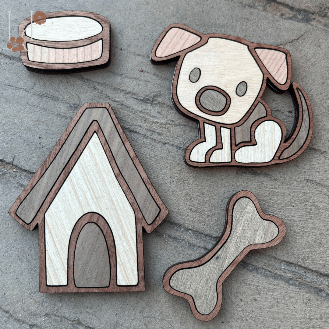 Dog Wood Magnet Set - Che Cose Belle