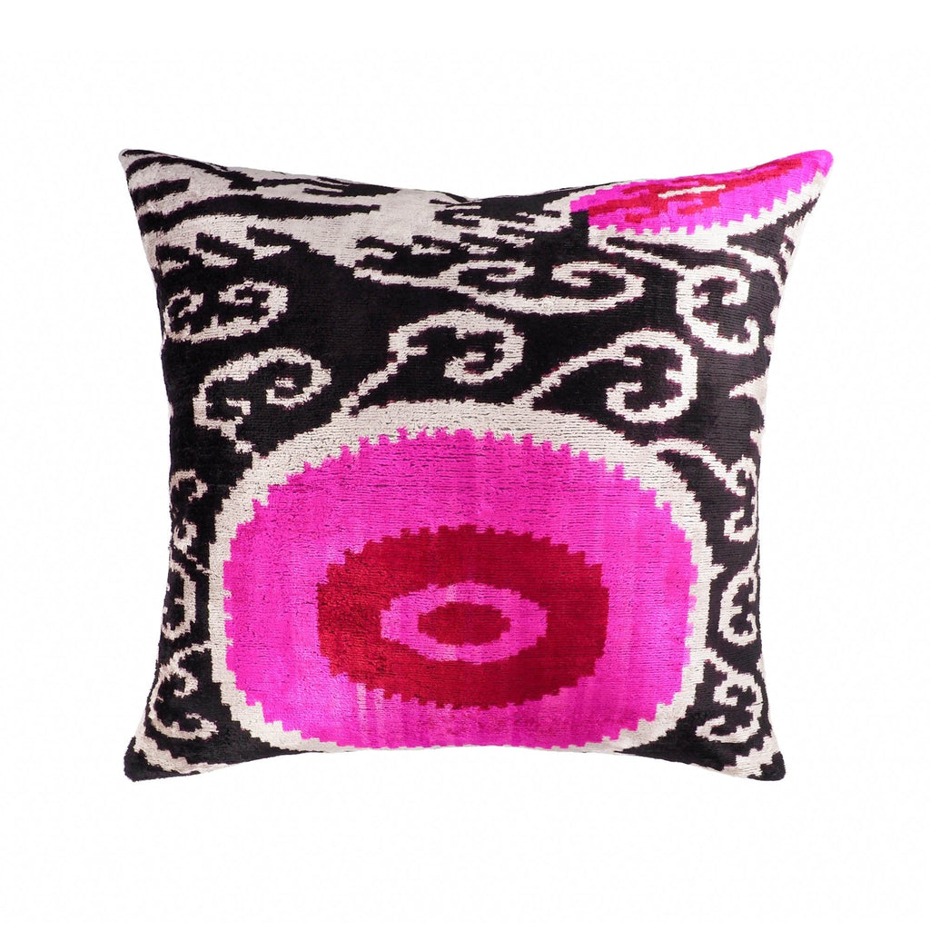 Dogon Silk Velvet Ikat Throw Pillow Cover, 20 X 20 - Che Cose Belle