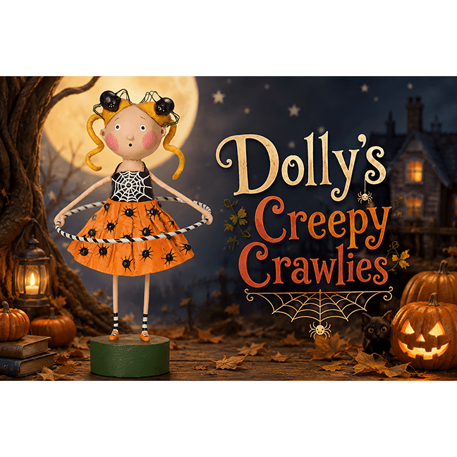 Dolly's Creepy Crawlies Halloween Figurine by Lori Mitchell - Che Cose Belle