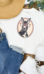 Donkey with Rhinestone Specs Graphic Edgy Shirt - Che Cose Belle