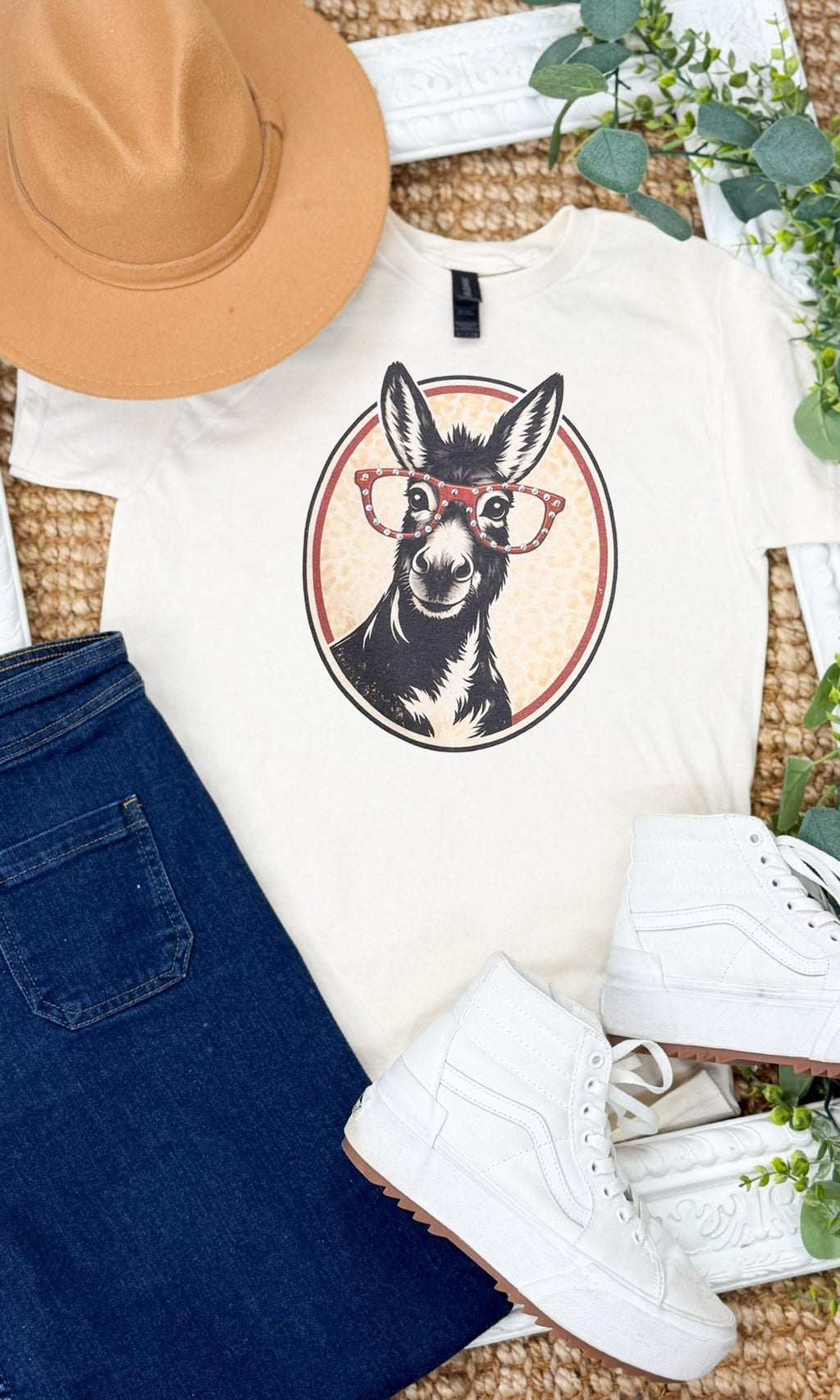Donkey with Rhinestone Specs Graphic Edgy Shirt - Che Cose Belle