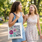 Don’t Let The Hard Days Win Mental Health Tote Bag, Floral Positive Affirmation Gift Shopper - Che Cose Belle