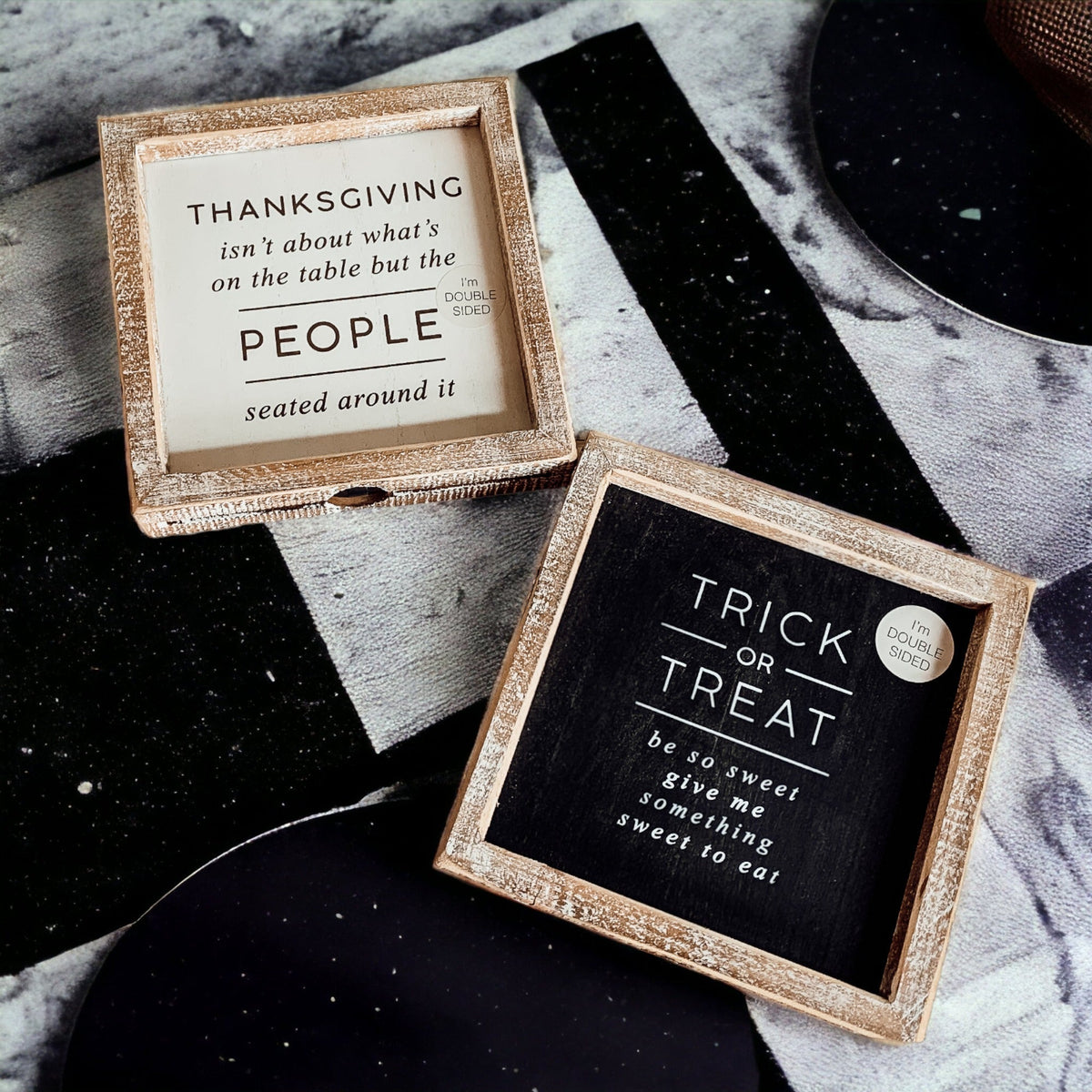 Double-Sided Halloween To Thanksgiving Reversible Porch Sign 2-in-1 Fall Decor - Che Cose Belle