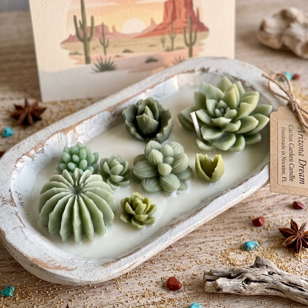 Dough Bowl Candle | Soy Wax Bowl Candle | Cactus Candle - Che Cose Belle